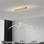 Thurston Linear LED Pendant Light – Gold & Glass Modern Kitchen Island Lighting