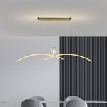 Thurston Linear LED Pendant Light – Gold & Glass Modern Kitchen Island Lighting