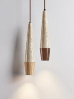 Tiber Travertine Pendant Light with Walnut Accent for Modern Interiors