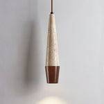 Tiber Travertine Pendant Light with Walnut Accent for Modern Interiors