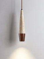 Tiber Travertine Pendant Light with Walnut Accent for Modern Interiors