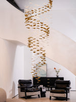 Tidal Art Glass Chandelier – Modern Cascading LED Pendant Light