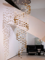 Tidal Art Glass Chandelier – Modern Cascading LED Pendant Light