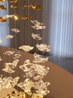Tidal Art Glass Chandelier – Modern Cascading LED Pendant Light