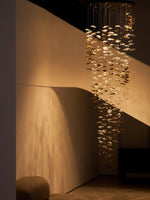 Tidal Art Glass Chandelier – Modern Cascading LED Pendant Light