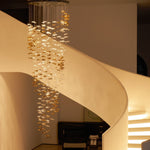Tidal Art Glass Chandelier – Modern Cascading LED Pendant Light