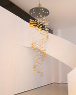 Tidal Art Glass Chandelier – Modern Cascading LED Pendant Light