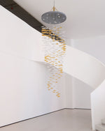 Tidal Art Glass Chandelier – Modern Cascading LED Pendant Light