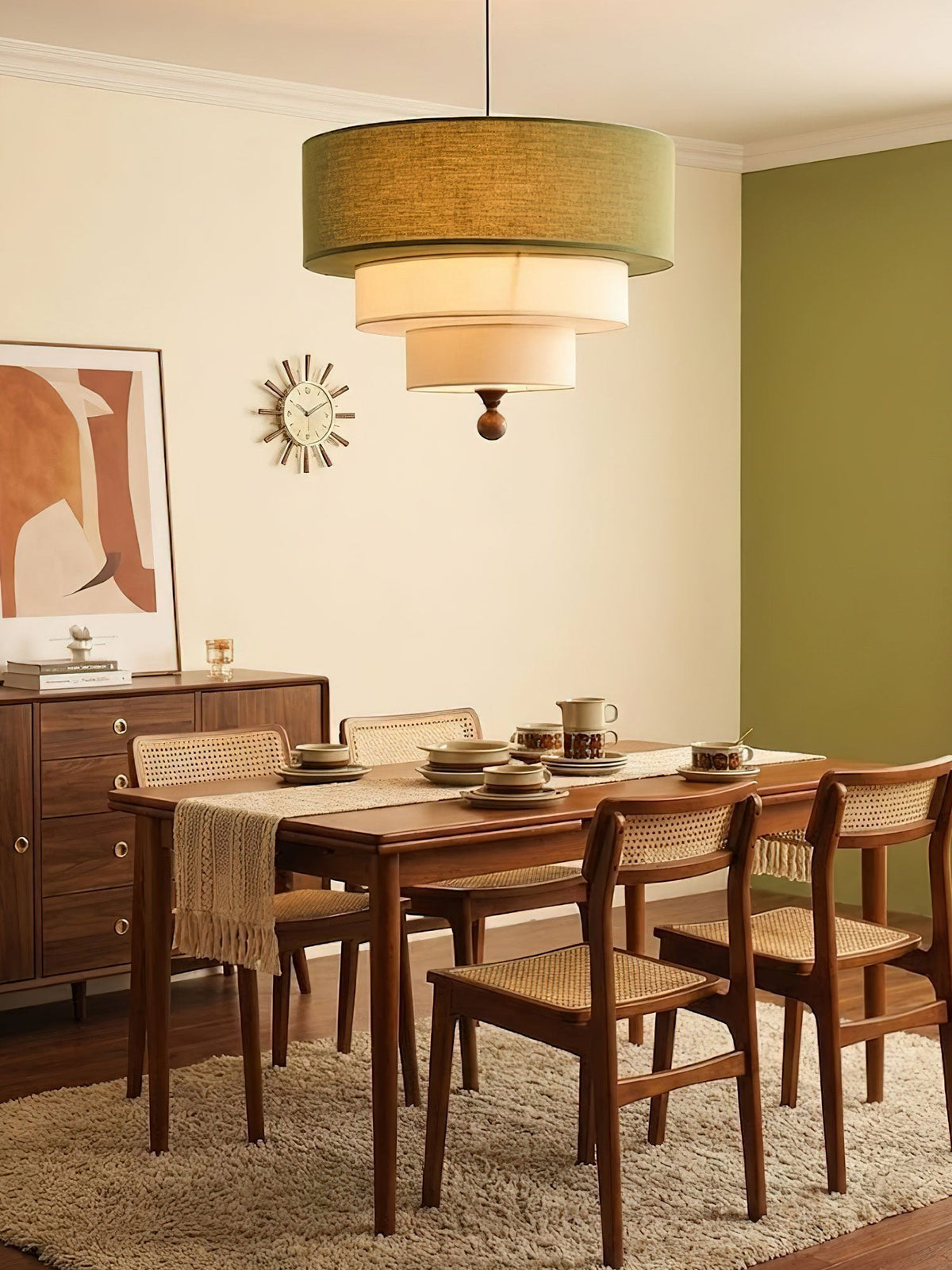 Tiered Fabric Pendant Light – Modern Layered Shade for Dining & Living Rooms