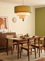 Tiered Fabric Pendant Light – Modern Layered Shade for Dining & Living Rooms