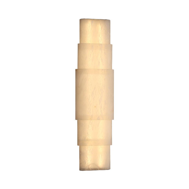Tiered Alabaster Column Wall Sconce – Modern LED Wall Light for Entryway & Living Room