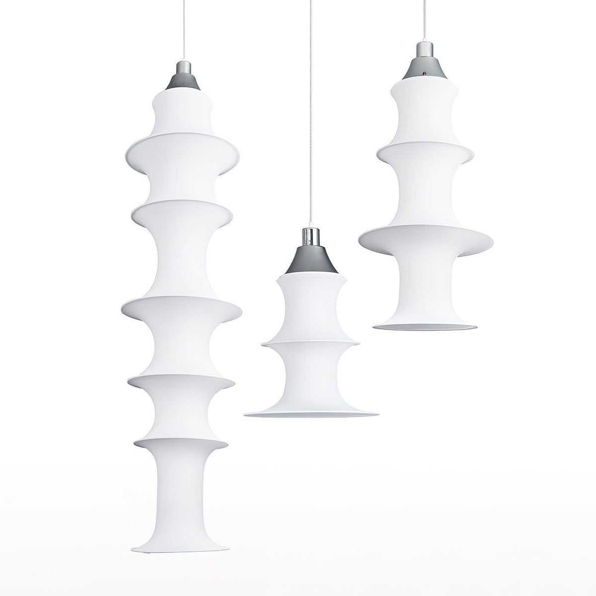 Tiered Column Pendant Light – Modern Layered Fabric & Metal Hanging Lamp