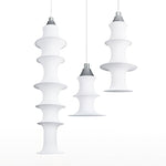 Tiered Column Pendant Light – Modern Layered Fabric & Metal Hanging Lamp