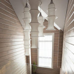 Tiered Column Pendant Light – Modern Layered Fabric & Metal Hanging Lamp