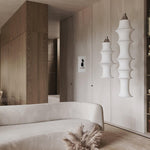 Tiered Column Pendant Light – Modern Layered Fabric & Metal Hanging Lamp