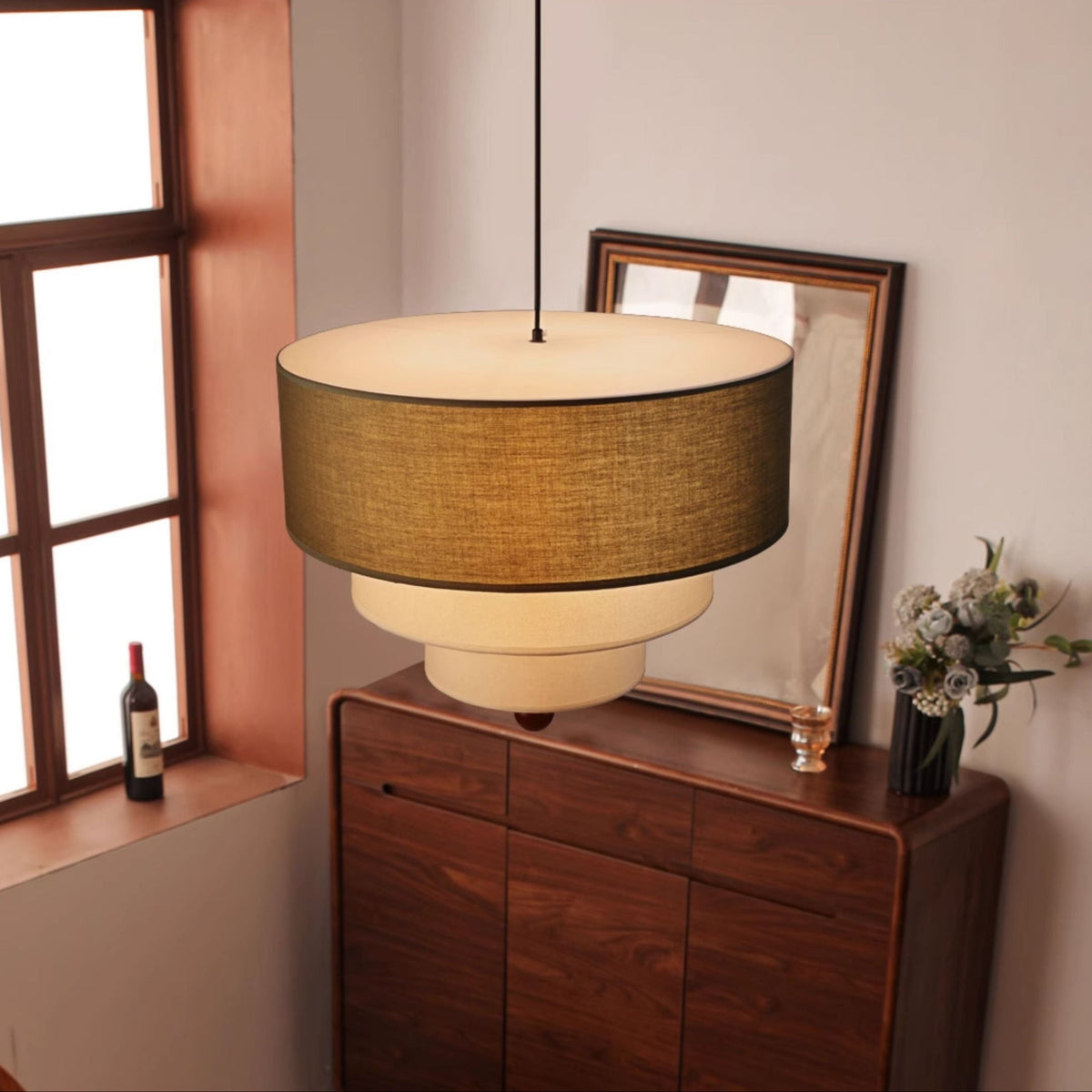 Tiered Fabric Pendant Light – Modern Layered Shade for Dining & Living Rooms