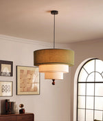 Tiered Fabric Pendant Light – Modern Layered Shade for Dining & Living Rooms