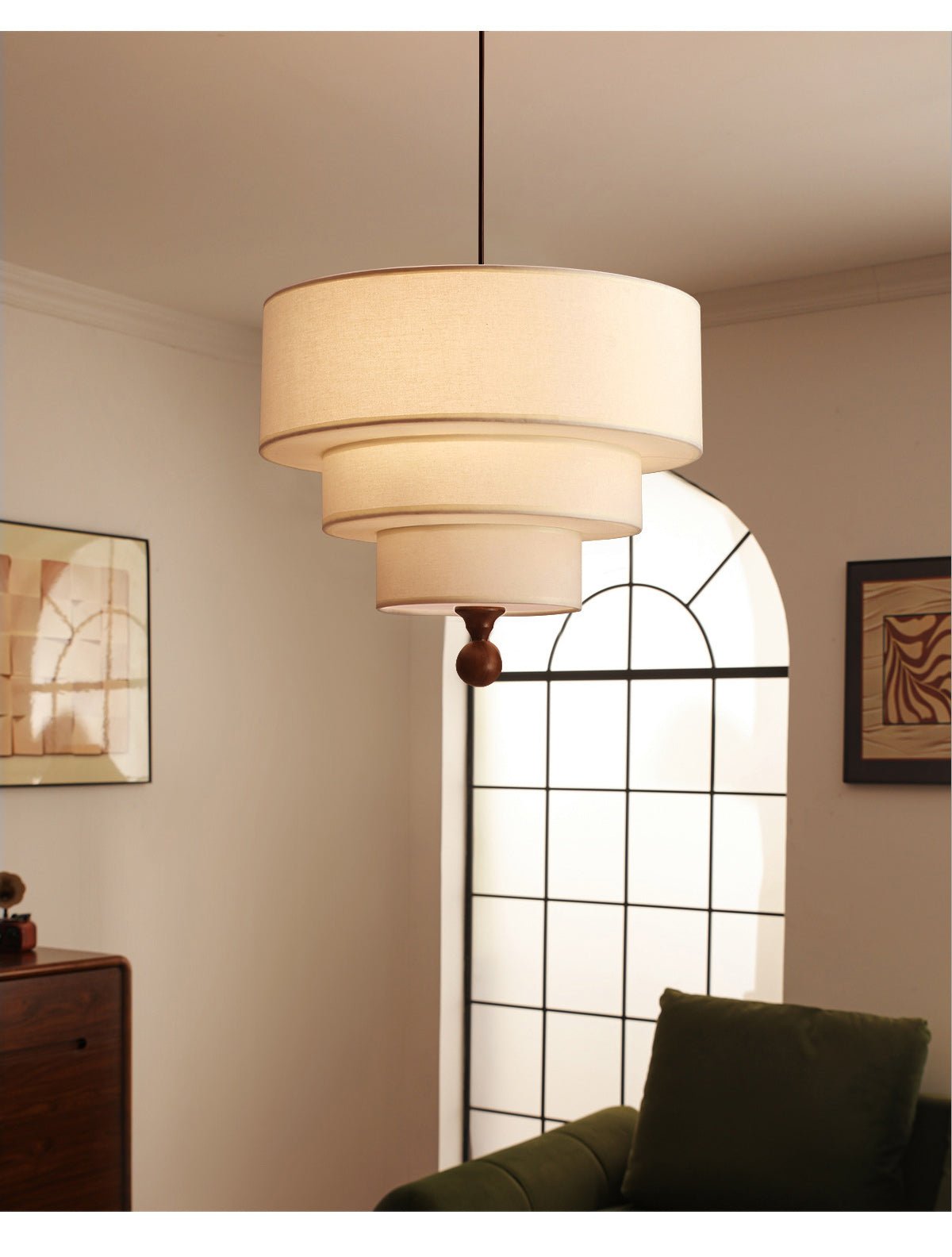Tiered Fabric Pendant Light – Modern Layered Shade for Dining & Living Rooms