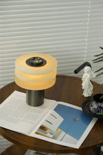 Tiered Obelisk Alabaster Table Lamp – Modern Sculptural LED Light