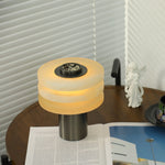 Tiered Obelisk Alabaster Table Lamp – Modern Sculptural LED Light