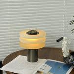 Tiered Obelisk Alabaster Table Lamp – Modern Sculptural LED Light