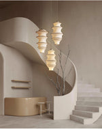 Tiered Wave Pendant Light – Modern Layered Fabric Shade for Dining & Living Spaces