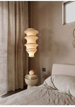 Tiered Wave Pendant Light – Modern Layered Fabric Shade for Dining & Living Spaces