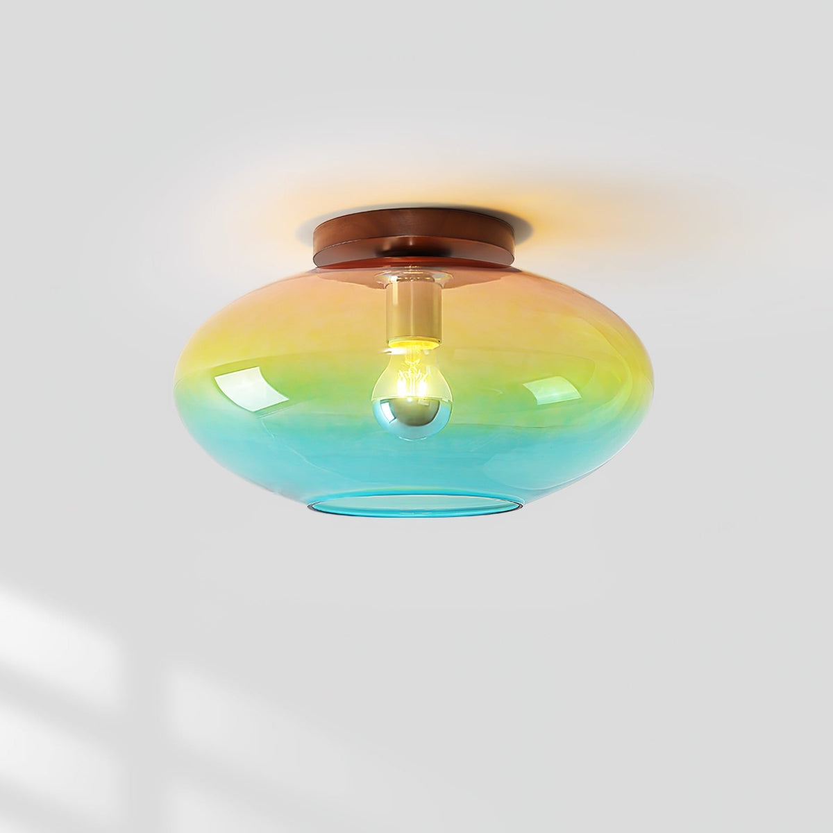 Tilio Semi Flush Mount Ceiling Light with Hand-Blown Gradient Glass Shade
