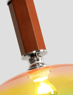 Tilio Iridescent Glass Pendant Light with Walnut Accent
