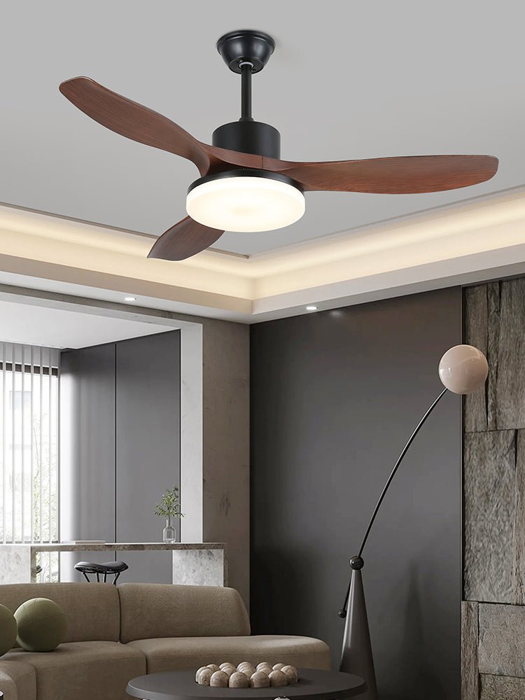 Morty Adams Wooden Ceiling Fan with Integrated LED Light, 48" & 52" Options