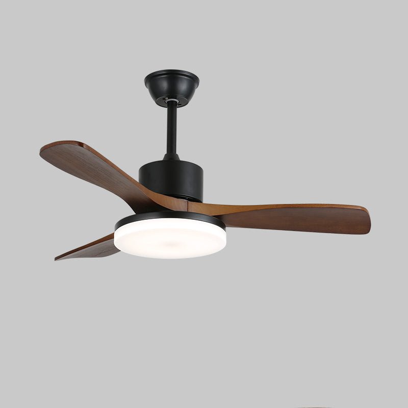 Morty Adams Wooden Ceiling Fan with Integrated LED Light, 48" & 52" Options
