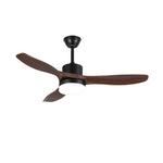 Morty Adams Wooden Ceiling Fan with Integrated LED Light, 48" & 52" Options