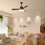 Morty Adams Wooden Ceiling Fan with Integrated LED Light, 48" & 52" Options