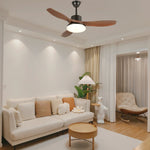 Morty Adams Wooden Ceiling Fan with Integrated LED Light, 48" & 52" Options