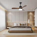 Morty Adams Wooden Ceiling Fan with Integrated LED Light, 48" & 52" Options