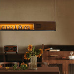 Timber Horizon LED Pendant Light – Modern Wood Sculptural Chandelier