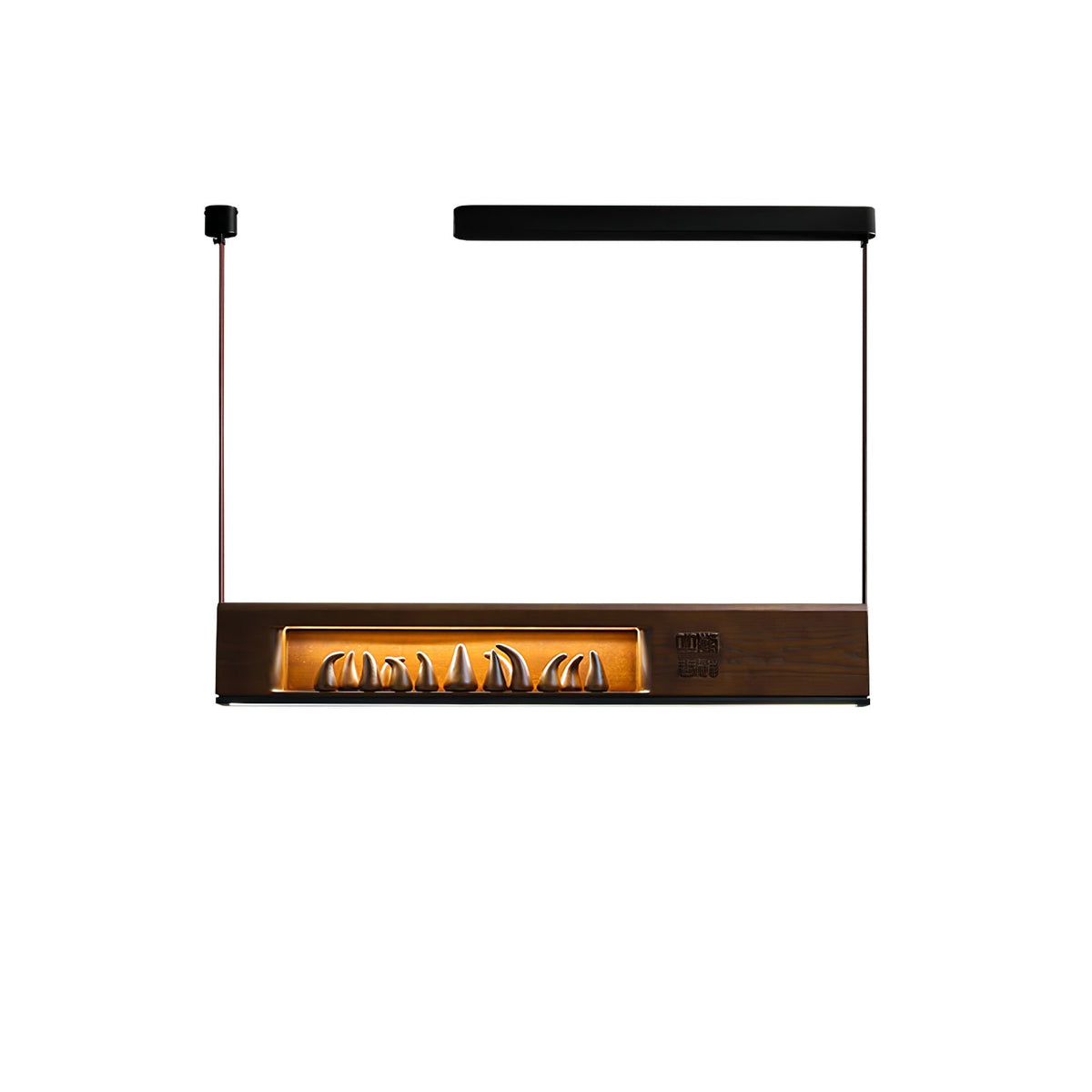 Timber Horizon LED Pendant Light – Modern Wood Sculptural Chandelier