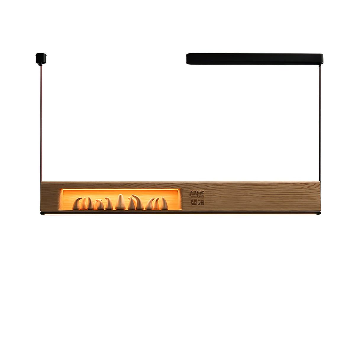 Timber Horizon LED Pendant Light – Modern Wood Sculptural Chandelier