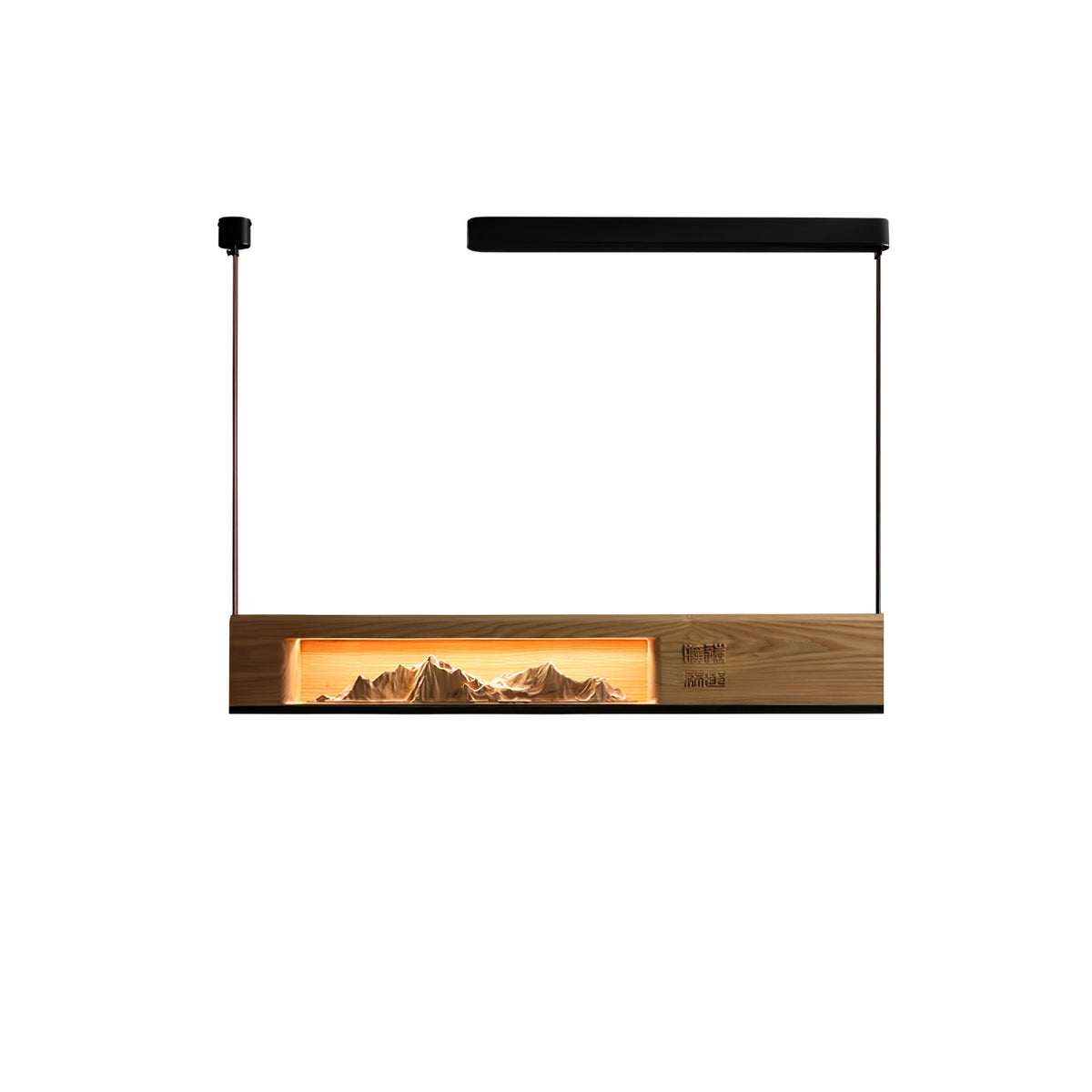 Timber Horizon LED Pendant Light – Modern Wood Sculptural Chandelier