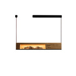 Timber Horizon LED Pendant Light – Modern Wood Sculptural Chandelier