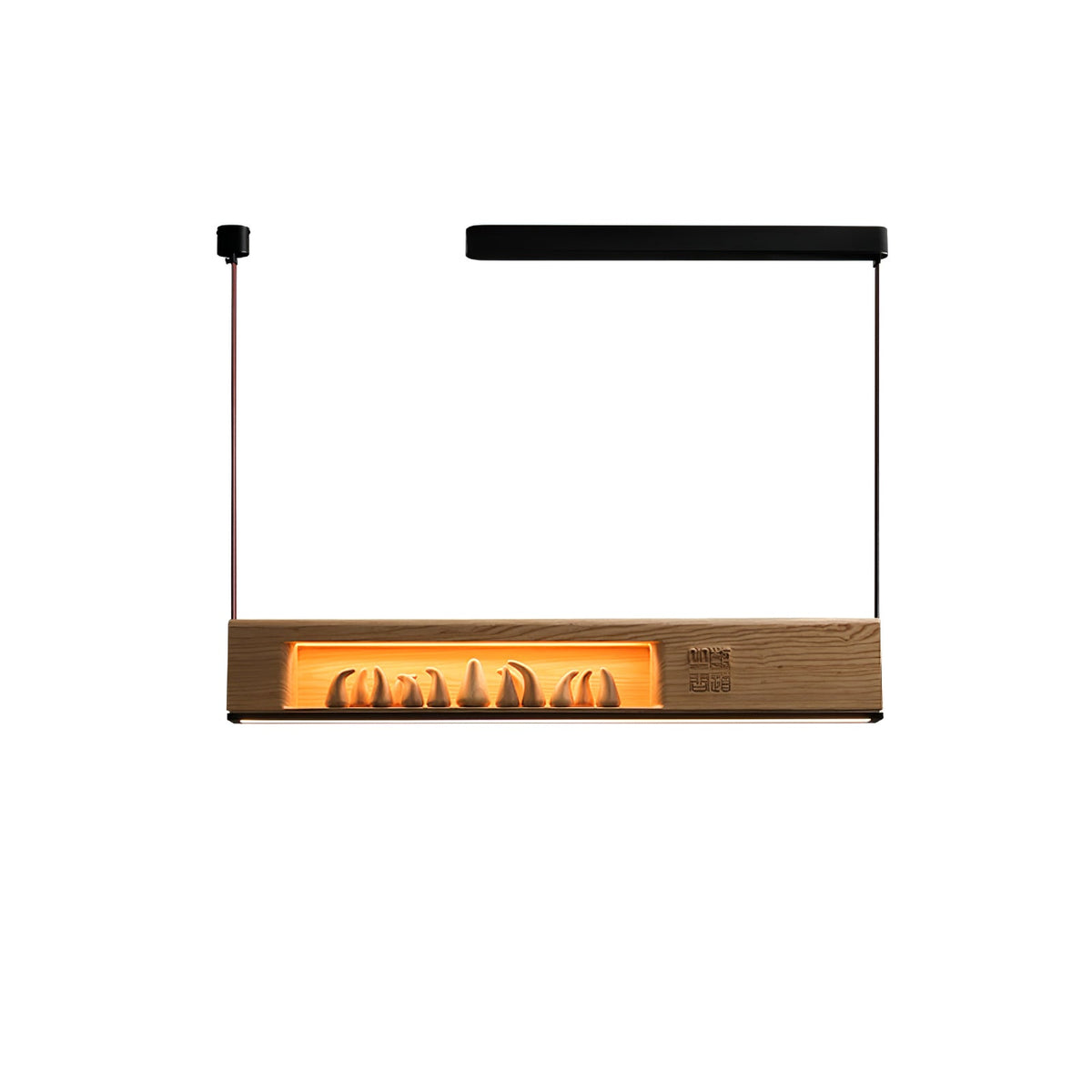 Timber Horizon LED Pendant Light – Modern Wood Sculptural Chandelier