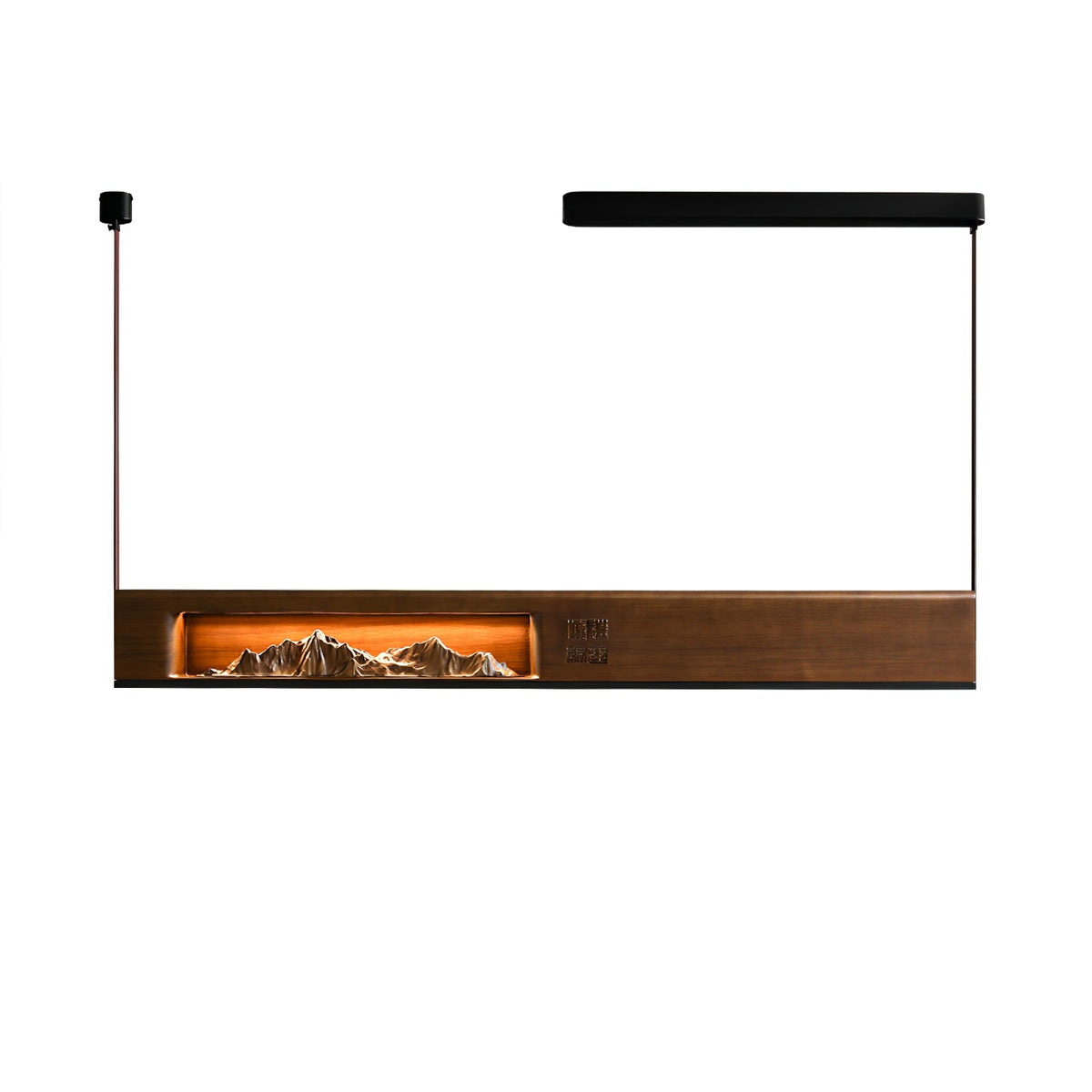 Timber Horizon LED Pendant Light – Modern Wood Sculptural Chandelier