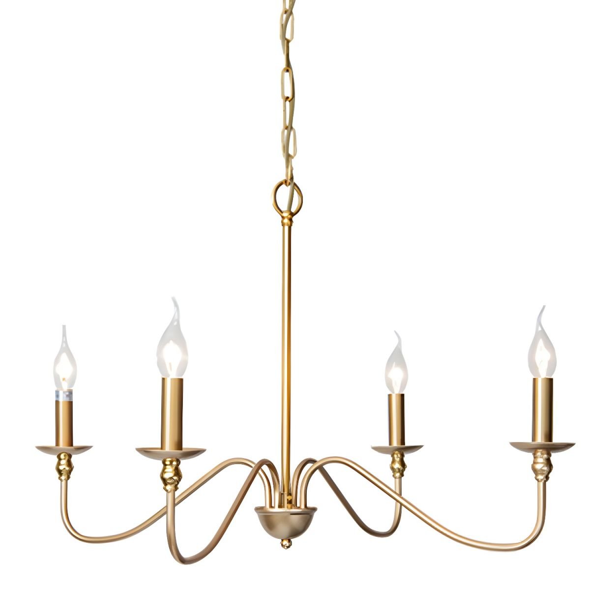 Sculpted Candle Chandelier in Antique Brass, Matte Black, or Brushed Nickel