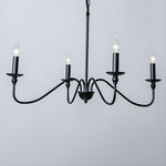 Sculpted Candle Chandelier in Antique Brass, Matte Black, or Brushed Nickel