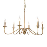 Sculpted Candle Chandelier in Antique Brass, Matte Black, or Brushed Nickel