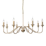 Sculpted Candle Chandelier in Antique Brass, Matte Black, or Brushed Nickel