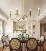 Sculpted Candle Chandelier in Antique Brass, Matte Black, or Brushed Nickel