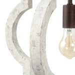 Artisan Wood Globe Chandelier with Geometric Quatrefoil Design