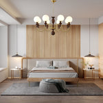 Timeless Globe Chandelier with Wood & Brass Accents – Modern Designer Pendant Light