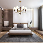 Timeless Globe Chandelier with Wood & Brass Accents – Modern Designer Pendant Light